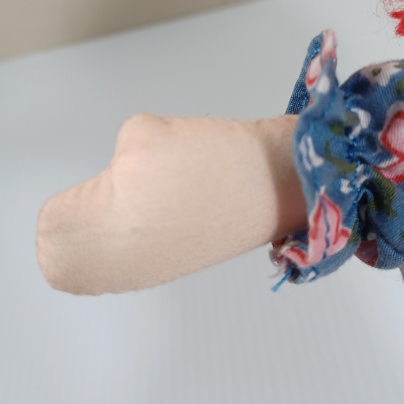 ✓RAGGADY ANN STUFFED DOLL BLUE Floral  DRESS   DOLL used VINTAGE 85 anniversary - Picture 14 of 16